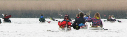 Anpaddeln 2009 - Kajaks auf der St&ouml;r