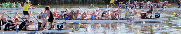 Drachenbootrennen beim 2. Itzehoer Drachenboot-Cup