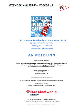 Anmeldeunterlagen für den 10. Itzehoer Drachenboot Indoor-Cup
