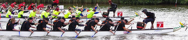 Packendes Drachenbootrennen beim Itzehoer Drachenboot-Cup