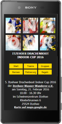 Web App zum 5. Itzehoer Drachenboot Indoor-Cup