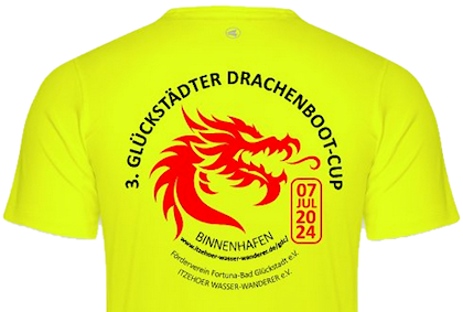 Shirt zum 3. Glückstädter Drachenboot-Cup 2024 Shirt zum 3. Glückstädter Drachenboot-Cup 2024