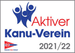 Schild: 'Aktiver Kanu-Verein 2021-2022'
