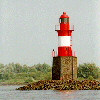 Lighthouse on the island Pagensand (Elbe)