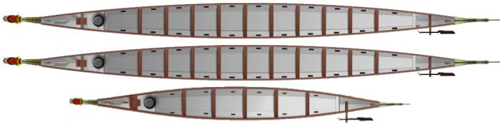 Drachenboote der Itzehoer Wasser-Wanderer