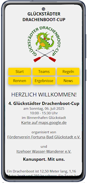 Web App zum Glückstädter Drachenboot-Cup: Rennplan & Ergebnisse...