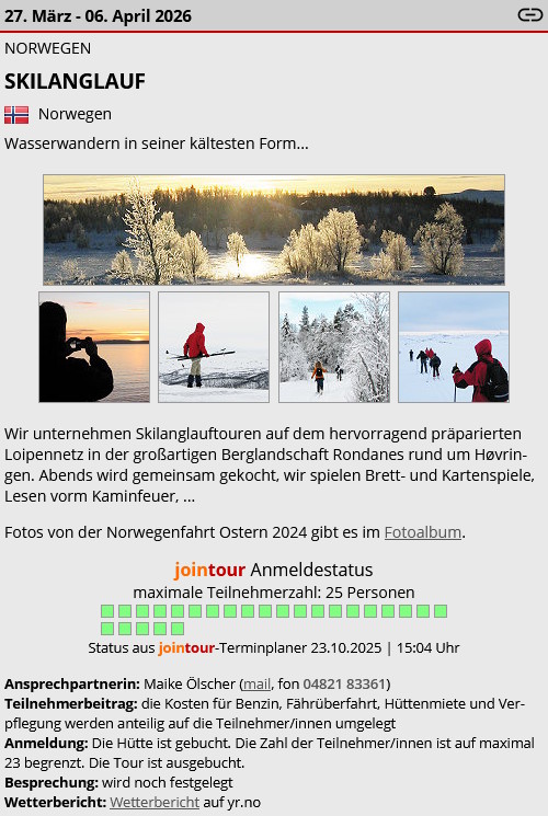 jointour Kurzübersicht