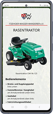 Online abrufbar: Anleitung zum Rasentraktor