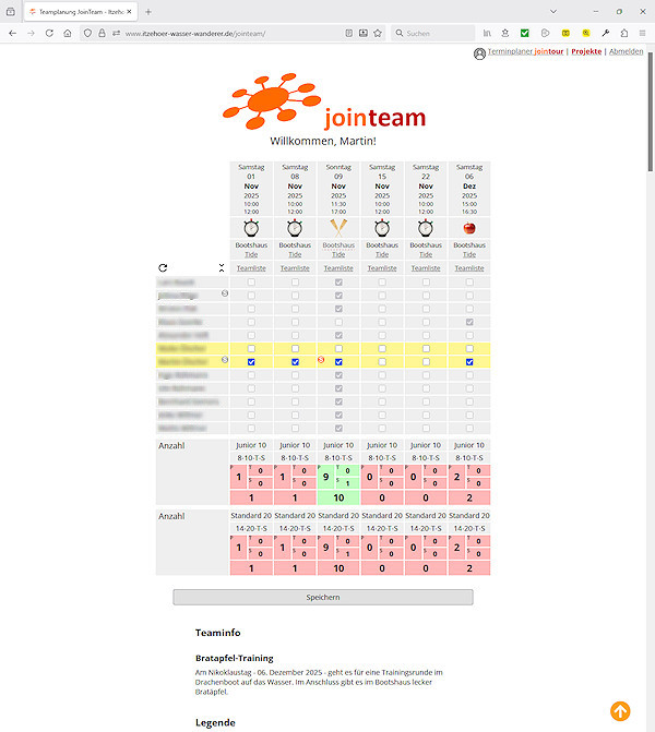Screenshot Teamplaner jointeam