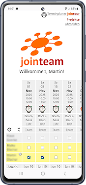 Teamplaner jointeam auf Smartphone