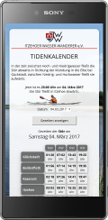 Tidenkalender auf Smartphone